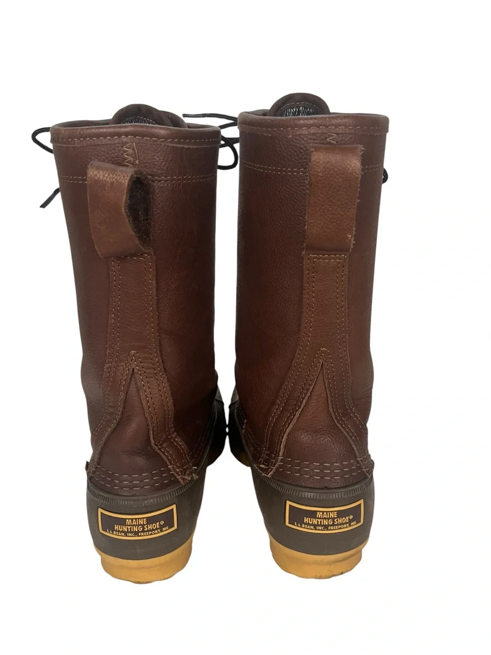 LL Bean Maine Hunting Boots Womens 7 Lace Up Gortex Lined Leather Rubber Classic